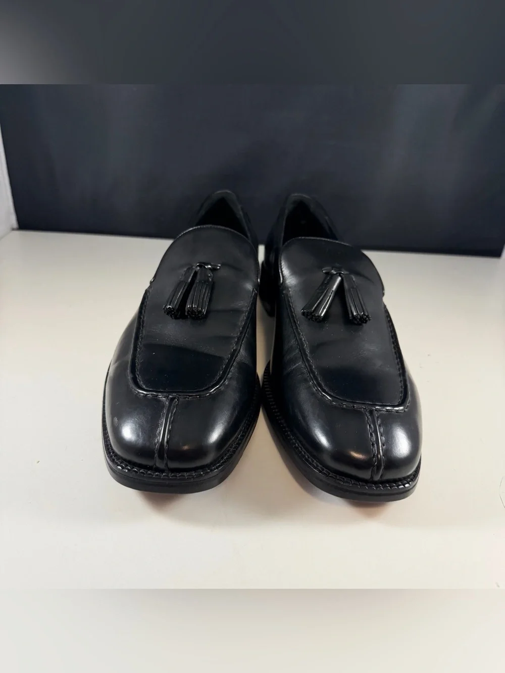 Cole Haan City Mens Black Leather Tassel Loafers- Size 10.5 C- New No Box (Read)